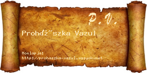 Prohászka Vazul névjegykártya