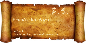 Prohászka Vazul névjegykártya