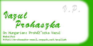 vazul prohaszka business card